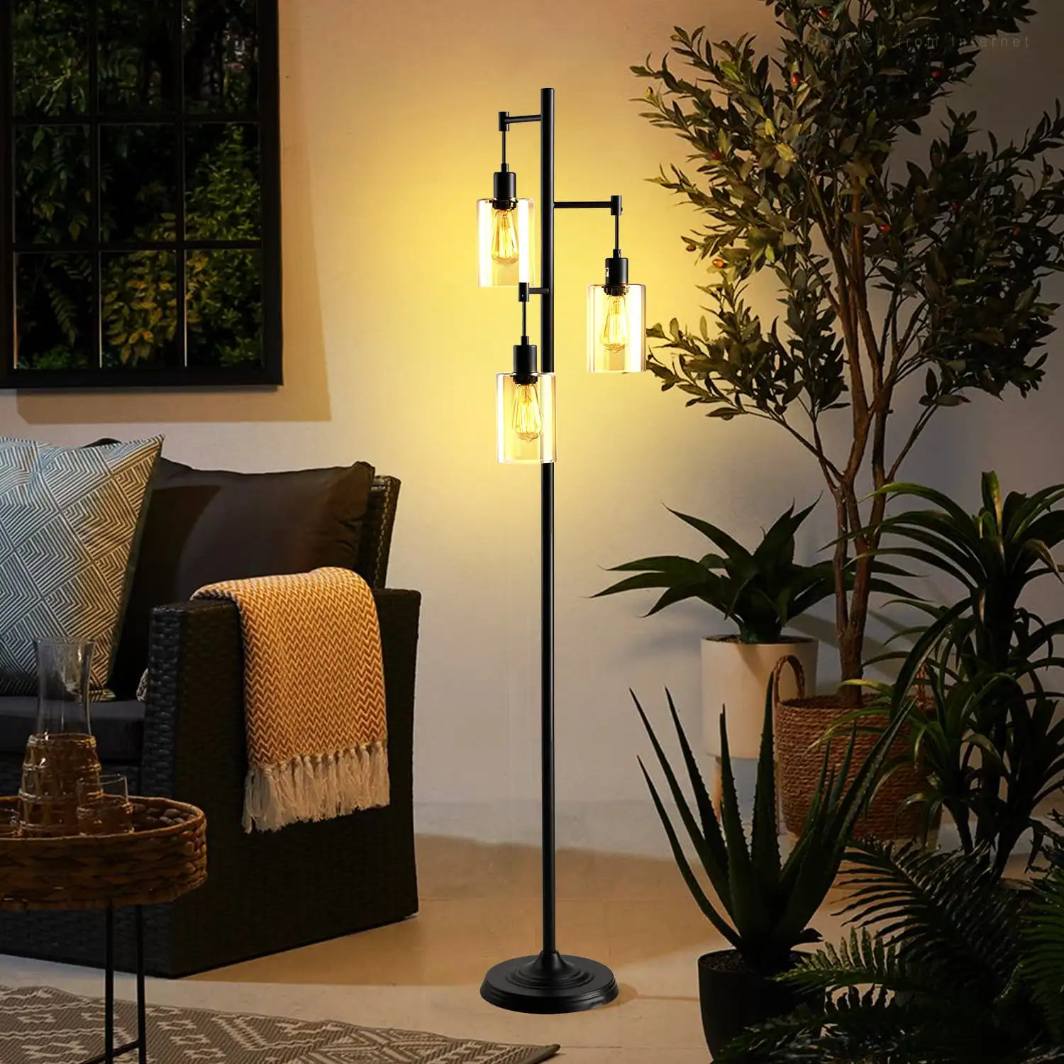 HMTX Farmhouse Floor Lamp 3-Head Hanging Amber Glass Color Shade Bulbs Included
HMTX Farmhouse Floor Lamp 3-Head Hanging Amber Glass Color Shade Bulbs Included