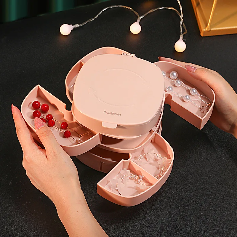 Jewelry Storage Box Multilayer Rotating Jewelry Stand Earrings Bracelet Box Cosmetics Beauty Container Organizer with Mirror
Jewelry Storage Box Multilayer Rotating Jewelry Stand Earrings Bracelet Box Cosmetics Beauty Container Organizer with Mirror