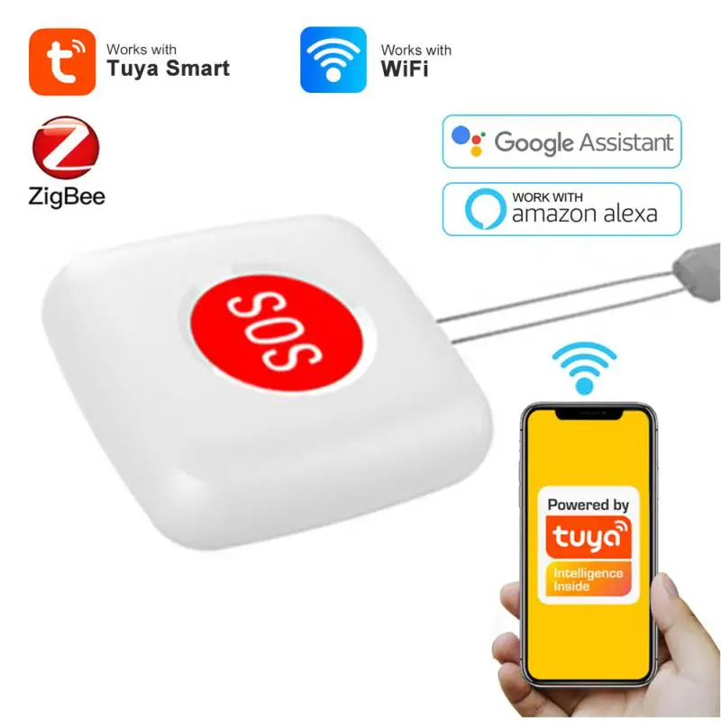 Мини-датчик SOS Tuya ZigBee водонепроницаемая Аварийная кнопка для пожилых людей с