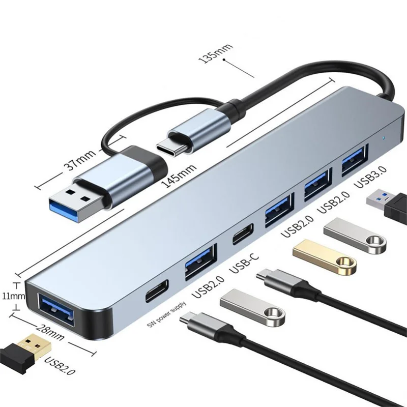 USB Hub 3.0 Multiport Dock Station 7 IN 1 Type C Splitter 5W PD Adaptador for Lenovo Xiaomi Macbook Pro Computer Accessories
USB Hub 3.0 Multiport Dock Station 7 IN 1 Type C Splitter 5W PD Adaptador for Lenovo Xiaomi Macbook Pro Computer Accessories