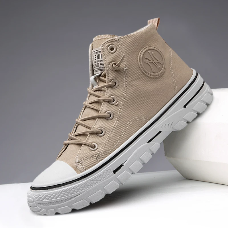 

Men's High-top Casual Shoes Spring Fashion New Canvas Shoes Men's Breathable Men's Shoes Nie-skórzane Buty Na Co Dzień