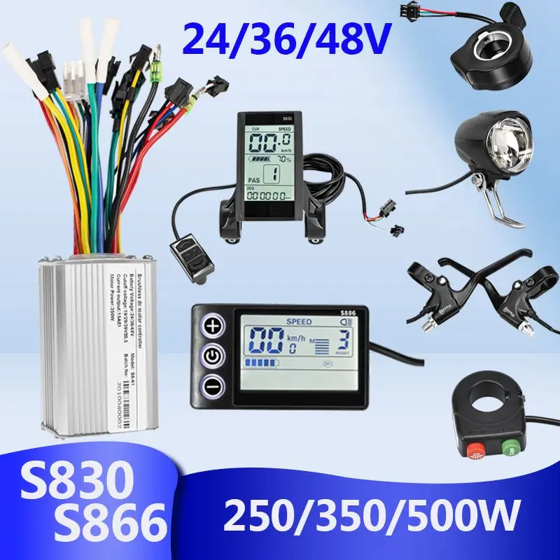 

36V 48V 350W 500W Ebike Brushless Controller with LCD Display S830 for Electric Scooter Electric Bicycle Conversion Kit