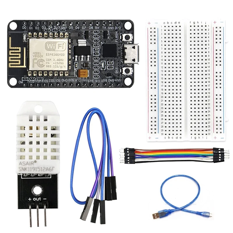 Для датчика температуры и влажности DHT22, комплект Webserver для ESP8266 с Wi-Fi модулем ESP8266 + для датчика DHT22 + кабель
Для датчика температуры и влажности DHT22, комплект Webserver для ESP8266 с Wi-Fi модулем ESP8266 + для датчика DHT22 + кабель