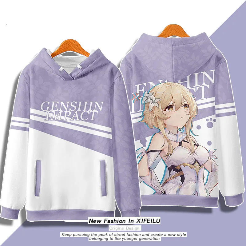 Anime Game Genshin Impact Lumine Hooded Hoodie Sweatshirt Coat Cosplay Loose Spring Autumn Student Pullover Tops Pants 
Anime Game Genshin Impact Lumine Hooded Hoodie Sweatshirt Coat Cosplay Loose Spring Autumn Student Pullover Tops Pants