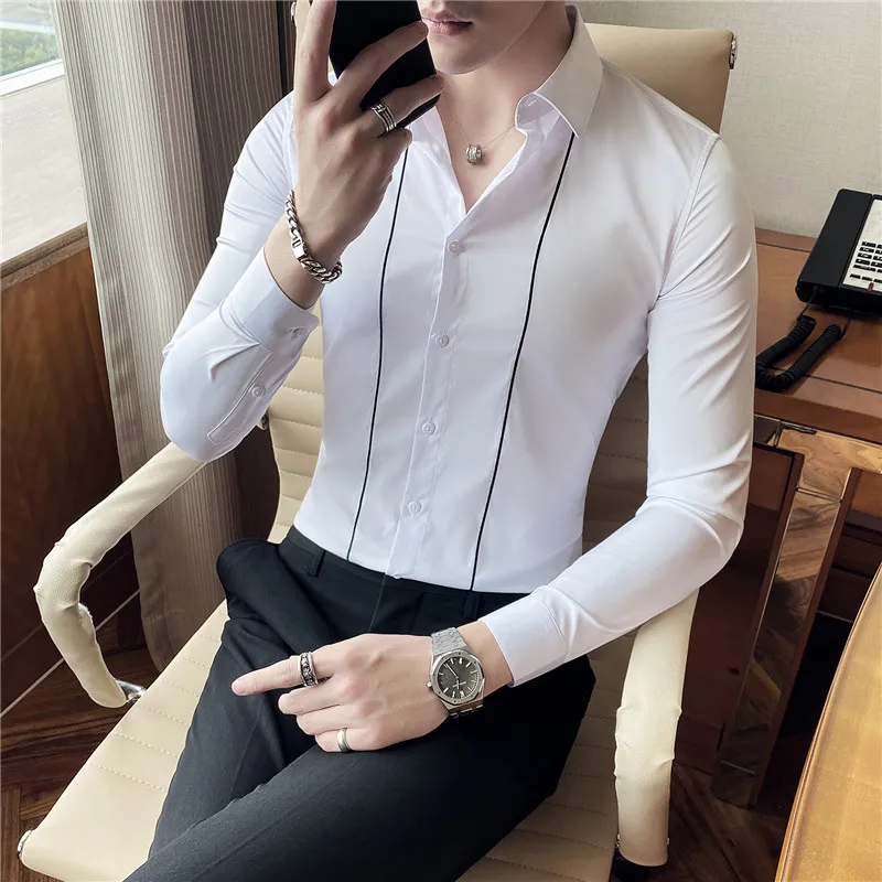 2022 Men's Simple Striped Long Sleeve Shirt Slim Fit Casual Fashion Black and White Plus Size 4XL Top
2022 Men's Simple Striped Long Sleeve Shirt Slim Fit Casual Fashion Black and White Plus Size 4XL Top