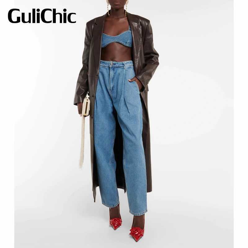 2.7 GuliChic Women High Street Casual Lace-Up Backess Sexy Denim Tank Top Or Straight Jeans Set
2.7 GuliChic Women High Street Casual Lace-Up Backess Sexy Denim Tank Top Or Straight Jeans Set