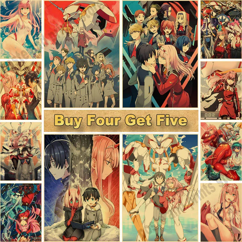 

Classic Anime Darling In The Franxx Posters, Art Painting, Picture Printed on Kraft Paper, Home Room Decor, Wall Decoration