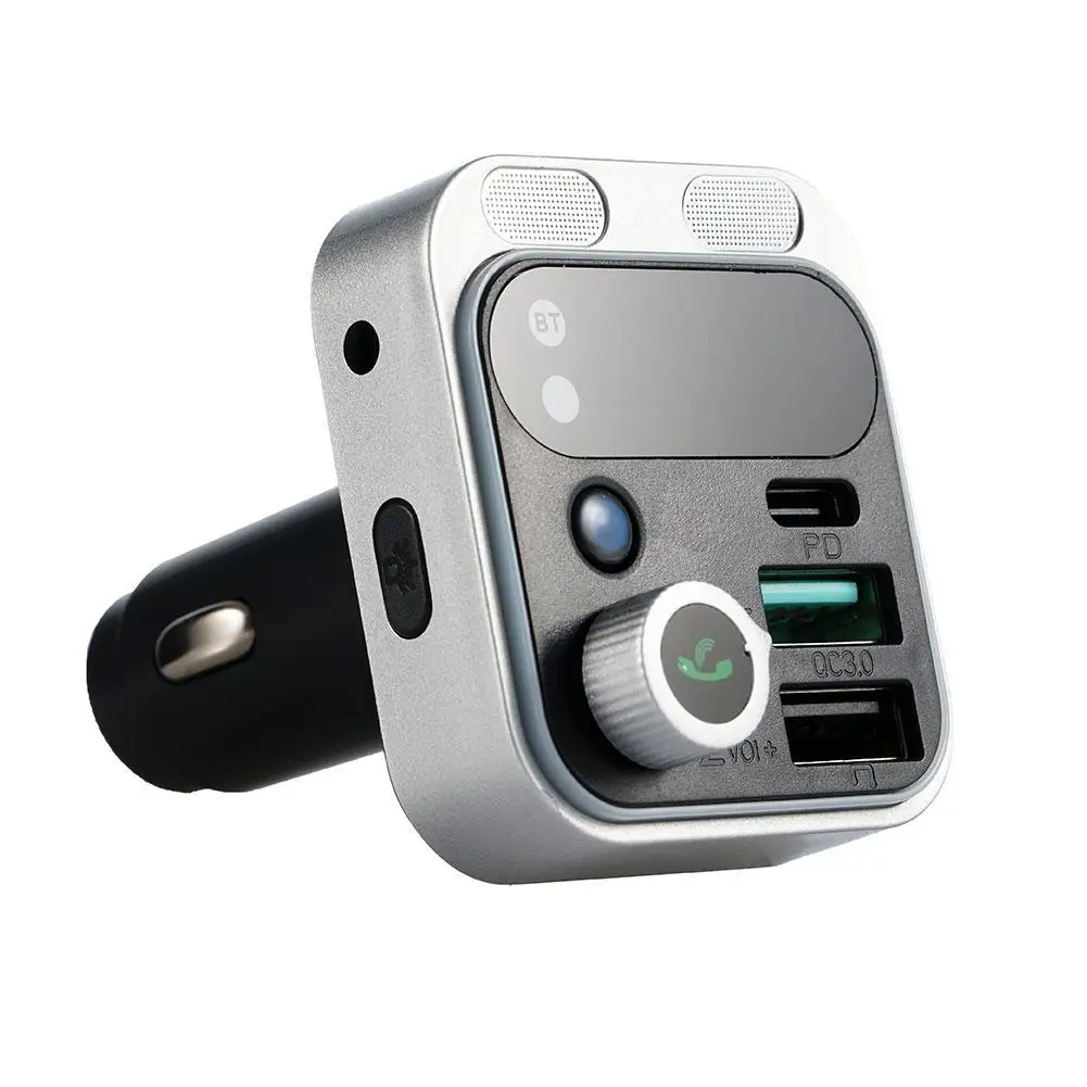 

Bluetooth 5.0 FM Transmitter For Car Stronger Dual Mics & HiFi Deep Bass Sound 48W PD&QC3.0 Car Adapter Hands-Free Calling