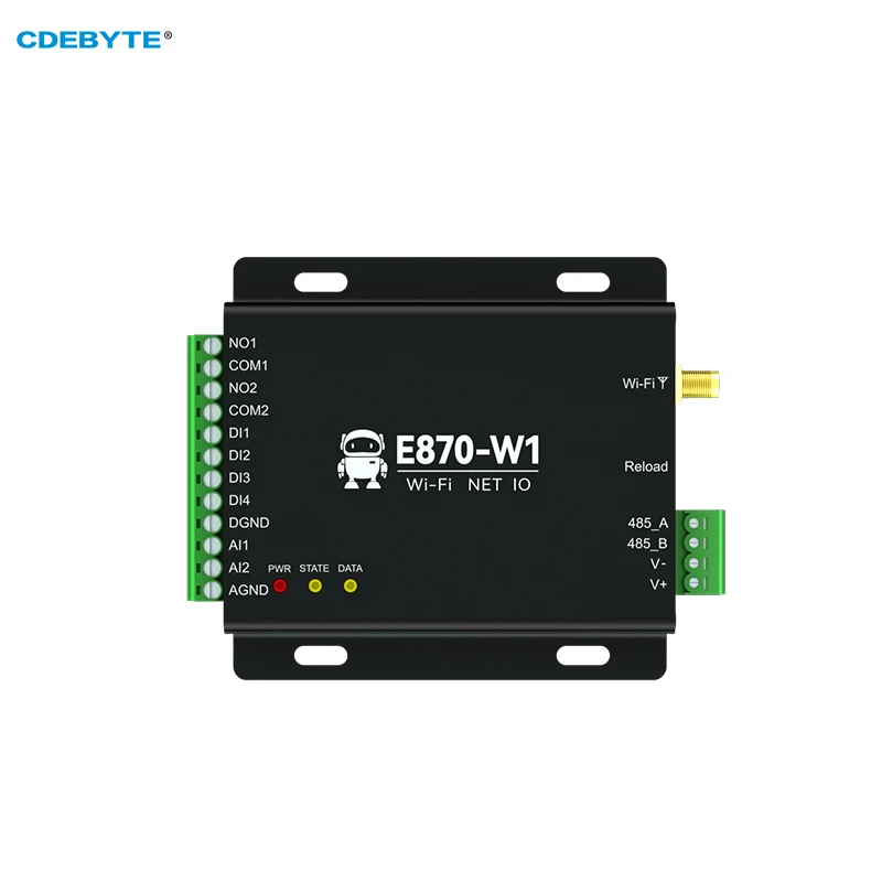 Acquisition IO Controller WIFI RS485 4DI 2DO 2AI CDEBYTE E870-W1 TCP/UDP/MQTT Protocol Modbus 8~28V
Acquisition IO Controller WIFI RS485 4DI 2DO 2AI CDEBYTE E870-W1 TCP/UDP/MQTT Protocol Modbus 8~28V