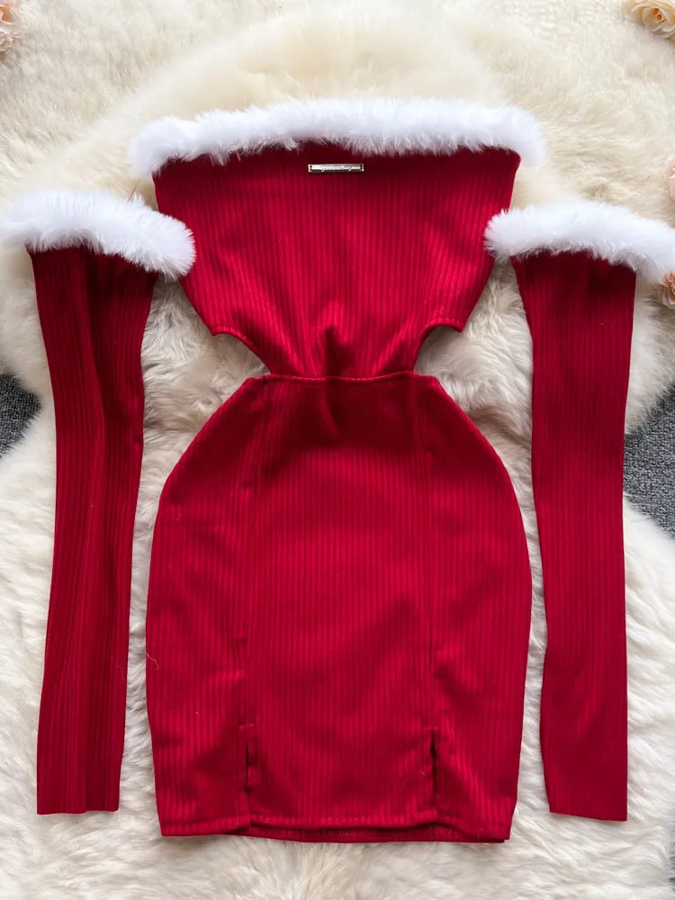 Women Sexy Christmas Dress For New Year 2023 Strapless Backless Furry Bodycon Mini Short Dresses Red Party Dress Femme Robes
Women Sexy Christmas Dress For New Year 2023 Strapless Backless Furry Bodycon Mini Short Dresses Red Party Dress Femme Robes