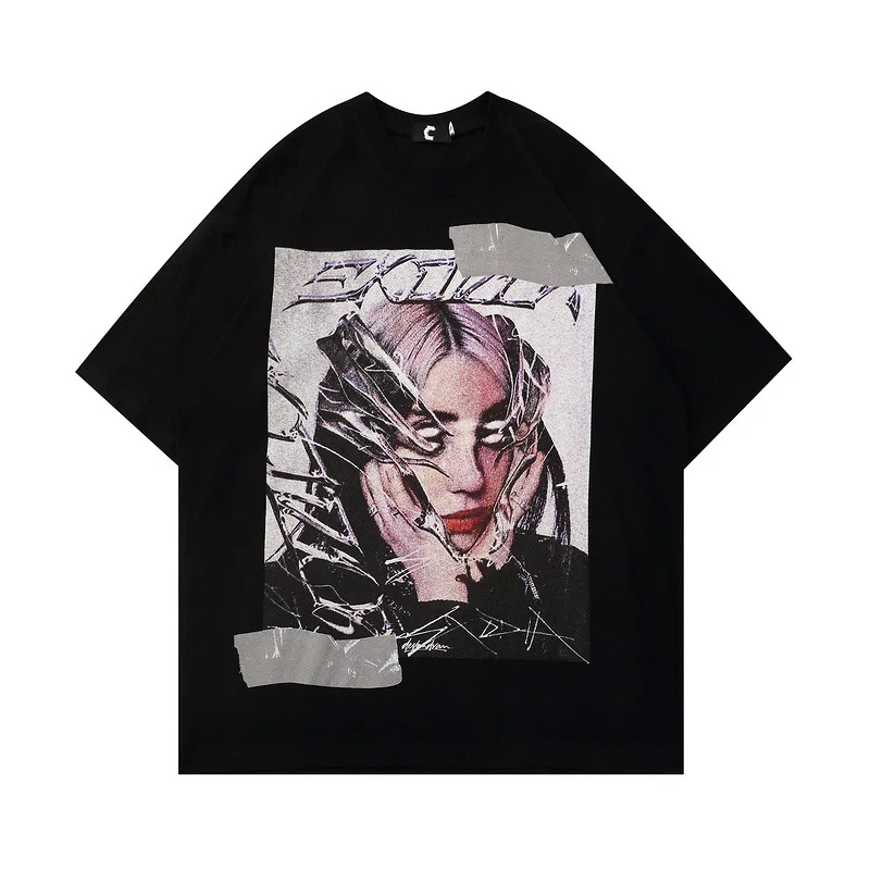 Fashion Portrait Print Cool T-shirt Summer Short Sleeve Men and Women Retro Dark Mourning Loose Hip Hop T-shirt Couple Clothing
Fashion Portrait Print Cool T-shirt Summer Short Sleeve Men and Women Retro Dark Mourning Loose Hip Hop T-shirt Couple Clothing