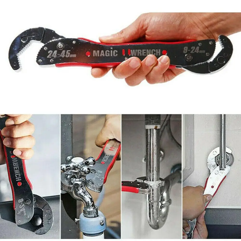 9-45mm Adjustable Magic Wrench Multi-function Universal Spanner Tool Sliver Color 29.5*4.3*4.8CM
9-45mm Adjustable Magic Wrench Multi-function Universal Spanner Tool Sliver Color 29.5*4.3*4.8CM