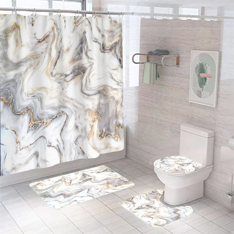 Luxury 3D Marble Shower Curtain Set Polyester Fabric Waterproof Batthroom Curtain Modern Style Printing Bath Toilet Cover Mat
Luxury 3D Marble Shower Curtain Set Polyester Fabric Waterproof Batthroom Curtain Modern Style Printing Bath Toilet Cover Mat