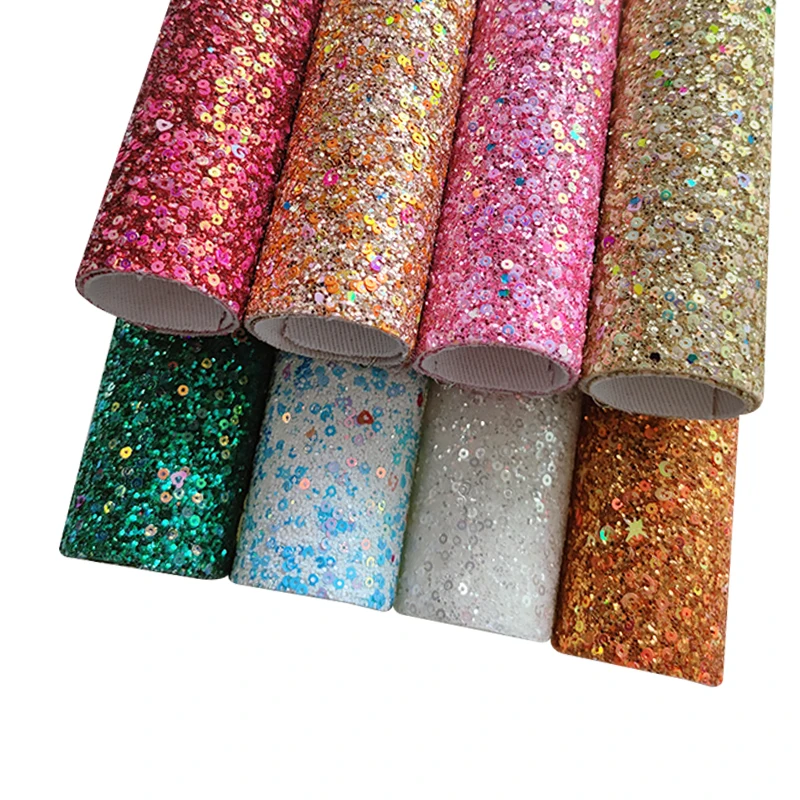 Round/Heart/Square Colorful Shiny Sequins Chunky Glitter Faux Leather Fabric Sheet for Making Hair Bow/Decoration/Craft
Round/Heart/Square Colorful Shiny Sequins Chunky Glitter Faux Leather Fabric Sheet for Making Hair Bow/Decoration/Craft