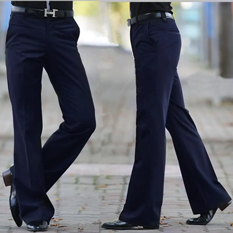 Мужские брюки-клеш, темно-синие однотонные брюки для танцев и отдыха, модель A271, 2023
Мужские брюки-клеш, темно-синие однотонные брюки для танцев и отдыха, модель A271, 2023