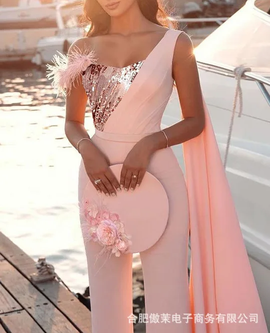 Women's Clothing One-shoulder Drag and Drop Sequin Jumpsuit Female Lady Casual Party Sexy Rompers 2022 Summer Fashion New
Women's Clothing One-shoulder Drag and Drop Sequin Jumpsuit Female Lady Casual Party Sexy Rompers 2022 Summer Fashion New