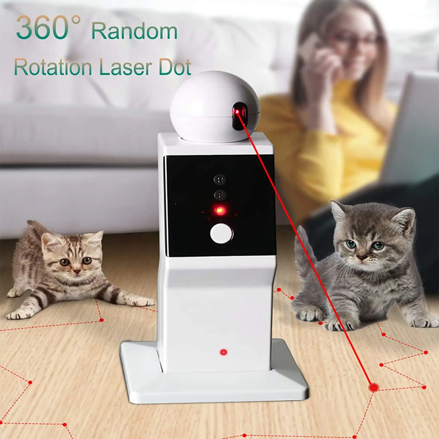 Smart Robot Teasing Cats Toys Laser Cat Toy Automatic for Kitten Play Game Pet Quiet Random Mode Wave Point Funny Crazy Toys
Smart Robot Teasing Cats Toys Laser Cat Toy Automatic for Kitten Play Game Pet Quiet Random Mode Wave Point Funny Crazy Toys