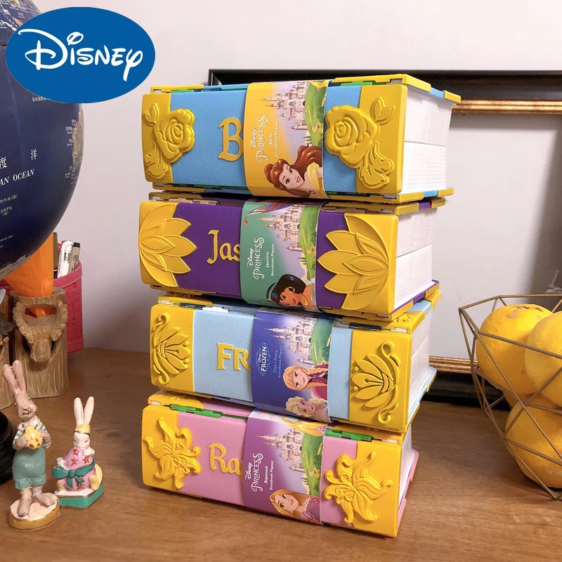 

Disney Frozen Elsa Jasmine Rapunzel Princess Castle Box Pretend Play Set Book-style Anime Figure Model Toy Girls Birthday Gifts