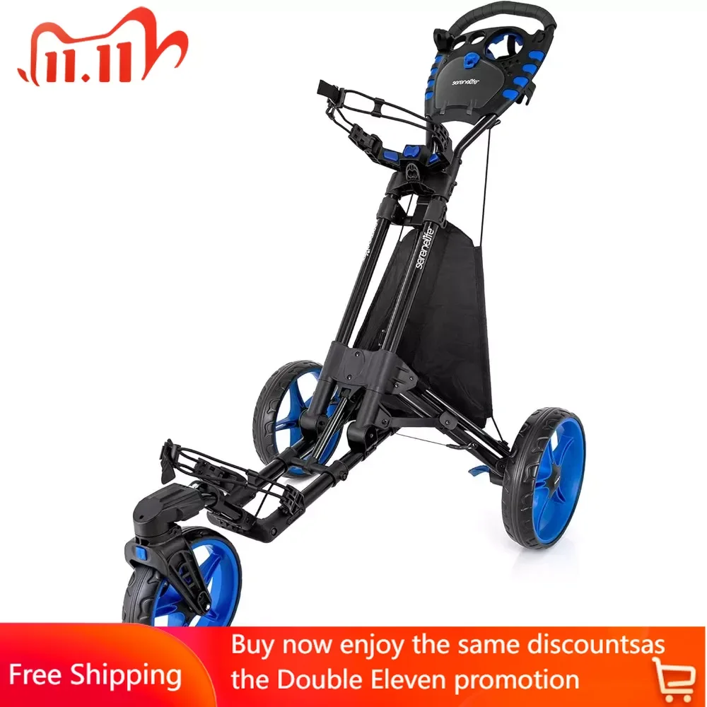 3 Wheel Golf Push Cart - Lightweight Folding Walking Push Cart Roller Golf Bag Holder w/Foot/Handle Brake, Upper/Lower Bracket w
3 Wheel Golf Push Cart - Lightweight Folding Walking Push Cart Roller Golf Bag Holder w/Foot/Handle Brake, Upper/Lower Bracket w