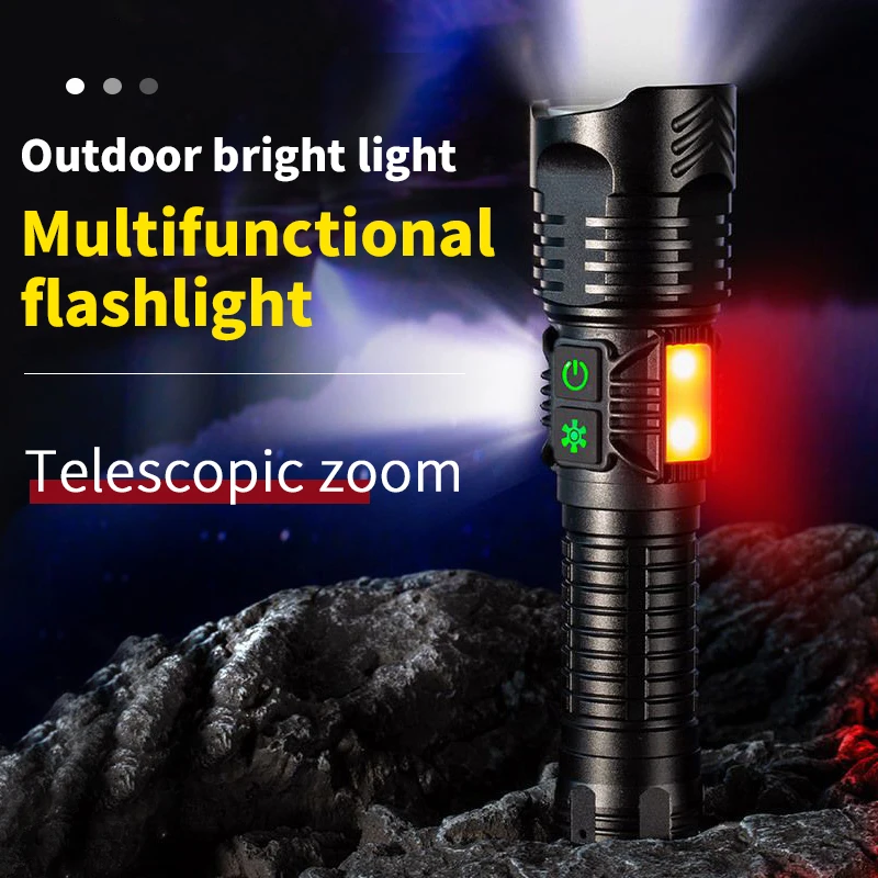 1000 Lumens Led Flashlight Usb New XHP70+COB lights Outdoor USB-C rechargeable aluminum alloy LED tactical Flashlight
1000 Lumens Led Flashlight Usb New XHP70+COB lights Outdoor USB-C rechargeable aluminum alloy LED tactical Flashlight
