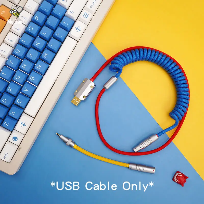MelGeek Handmade Coiled USB Cable with Aviator Customized Blue WAHTSY Keycaps Colorway Type C Mini Micro
MelGeek Handmade Coiled USB Cable with Aviator Customized Blue WAHTSY Keycaps Colorway Type C Mini Micro