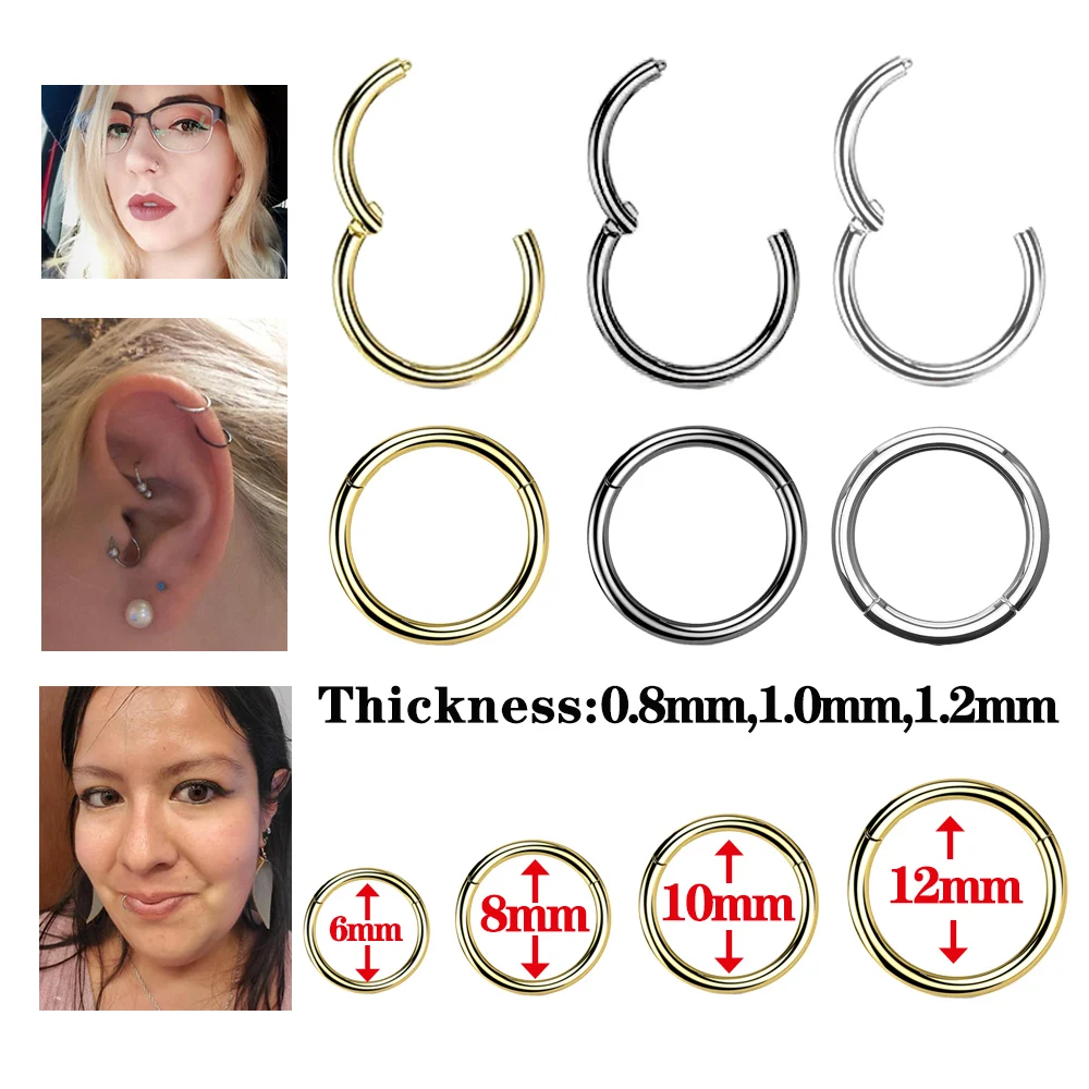 

Surgical Steel Small Nose Rings Body Clips Hoop 14G 16G 18G Tragus Septum Cartilage Piercing Jewelry For Women Men Girl Gift