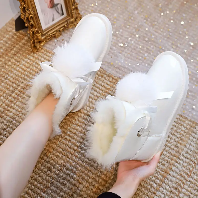 Rabbit Fur Ball Snow Boots Women 2023 Winter New Fashion Waterproof Boots Lady Comfort Anti-skid Plush Warm Outside Cotton Shoes
Rabbit Fur Ball Snow Boots Women 2023 Winter New Fashion Waterproof Boots Lady Comfort Anti-skid Plush Warm Outside Cotton Shoes