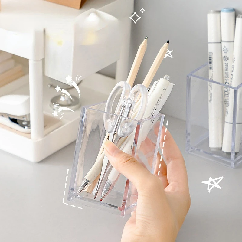 Transparent Acrylic Pen Holder Student Stationery Finishing Storage Box Simple Personality Desktop Sundries Storage Organizer
Transparent Acrylic Pen Holder Student Stationery Finishing Storage Box Simple Personality Desktop Sundries Storage Organizer