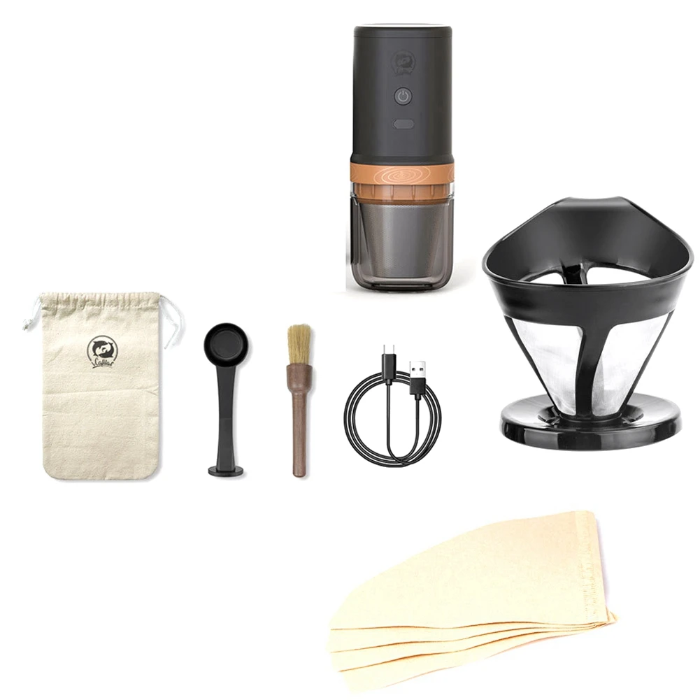 Electric Bean Grinder All-In-One Coffee Machine Portable Outdoor American Hand-Brewed Coffee Pot Filter Paper Gift Set,B
Electric Bean Grinder All-In-One Coffee Machine Portable Outdoor American Hand-Brewed Coffee Pot Filter Paper Gift Set,B