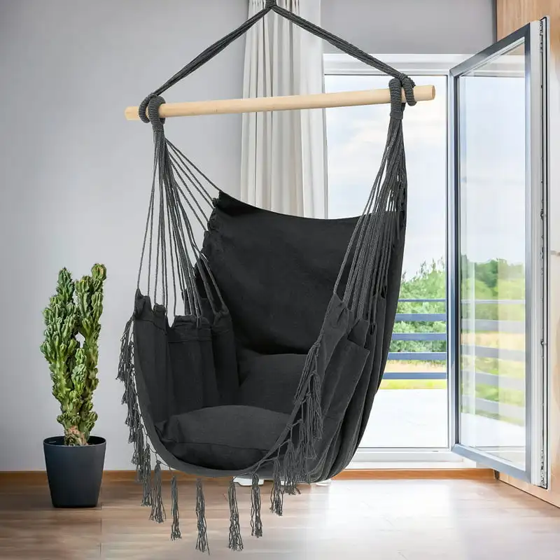 Chair with Tassels Swing Chairs For Outside Hanging Chair for bedroom with 2 Cushions Hanging Rope Swing for Patio Backyard Max
Chair with Tassels Swing Chairs For Outside Hanging Chair for bedroom with 2 Cushions Hanging Rope Swing for Patio Backyard Max