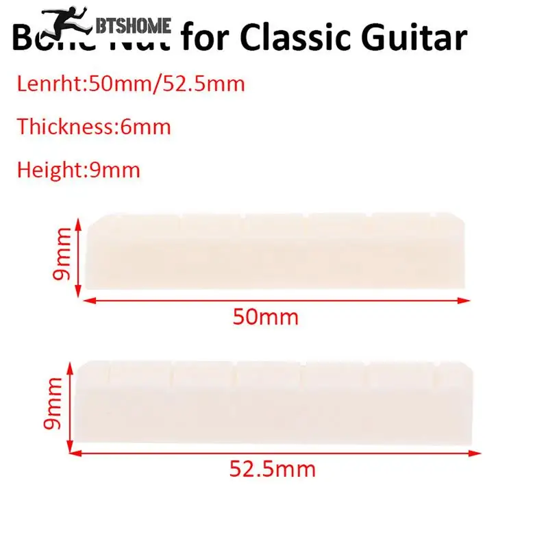 

1 PC Guitar Slotted Bone Nut For Classical Guitar 50MM / 52.5MM * 6MM * 9MM Classical Guitar Accessories