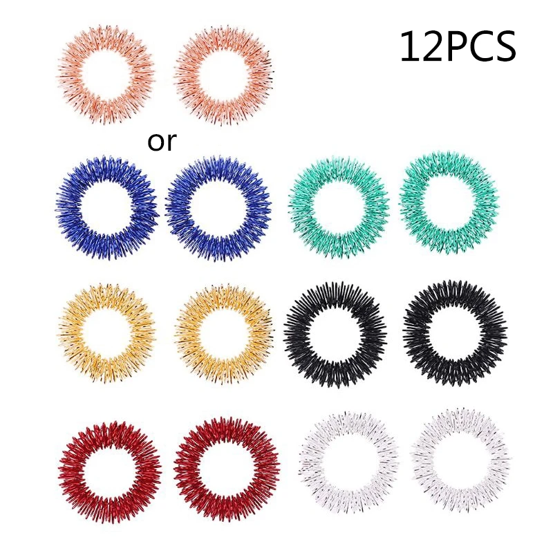 12PCS Spiky Sensory Finger Acupressure Ring Fidget Toy For Kids Adults Silent Stress Relief Massager Helps With Focus ADHD
12PCS Spiky Sensory Finger Acupressure Ring Fidget Toy For Kids Adults Silent Stress Relief Massager Helps With Focus ADHD