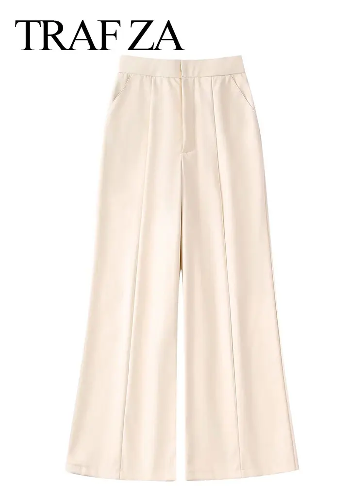TRAF ZA 2022 Fashion Skin-friendly High-quality Solid Color Beige Trousers Commuting Simple Zipper Pocket Wide-leg Pants Women
TRAF ZA 2022 Fashion Skin-friendly High-quality Solid Color Beige Trousers Commuting Simple Zipper Pocket Wide-leg Pants Women