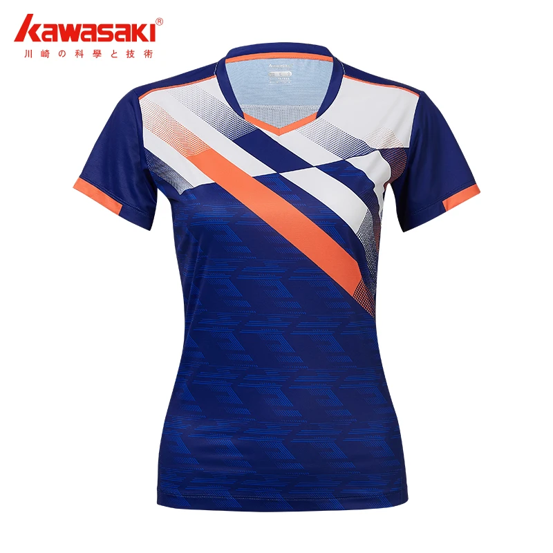 Kawasaki Tennis T-Shirts For Women V-Neck Quick Dry Breathable Blue Color Badminton Sport T-shirt ST-V2903 
Kawasaki Tennis T-Shirts For Women V-Neck Quick Dry Breathable Blue Color Badminton Sport T-shirt ST-V2903