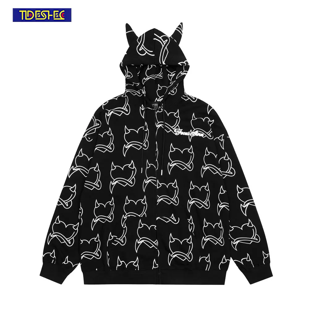 Men Hooded Vintage Jacket Little Devil Heart Printing Jacket Men Hip Hop Streetwear Coat Harajuku Cotton Jacket Autumn Outwear
Men Hooded Vintage Jacket Little Devil Heart Printing Jacket Men Hip Hop Streetwear Coat Harajuku Cotton Jacket Autumn Outwear