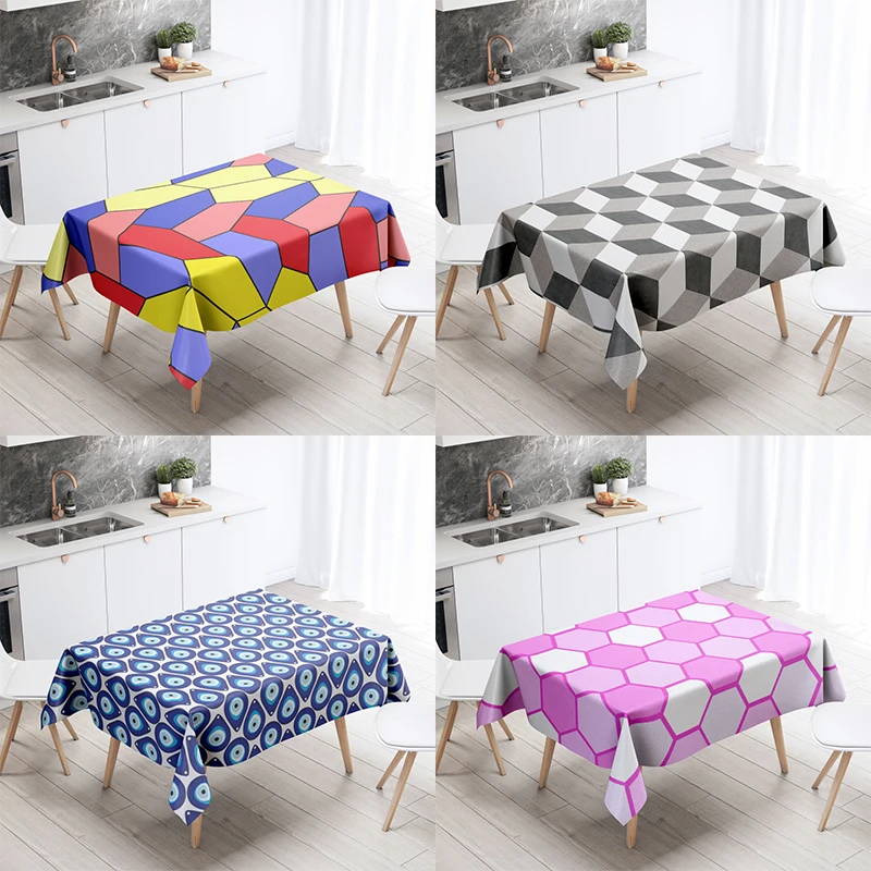 Geometric Shape Tablecloth Home Decor Stain Resistant Waterproof Table Decoration Rectangular Kitchen Fireplace Tops
Geometric Shape Tablecloth Home Decor Stain Resistant Waterproof Table Decoration Rectangular Kitchen Fireplace Tops