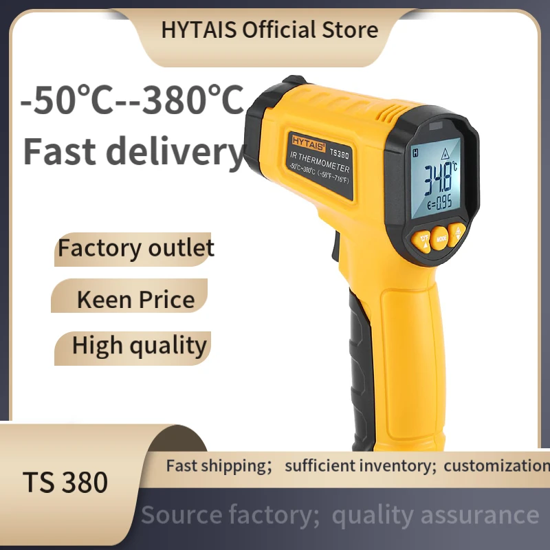 HYTAIS TS380 Non-contact Digital Thermometer for Cooking Grilling; (Non-body Use):Industrial and Scientific From -50℃ to 550℃
HYTAIS TS380 Non-contact Digital Thermometer for Cooking Grilling; (Non-body Use):Industrial and Scientific From -50℃ to 550℃