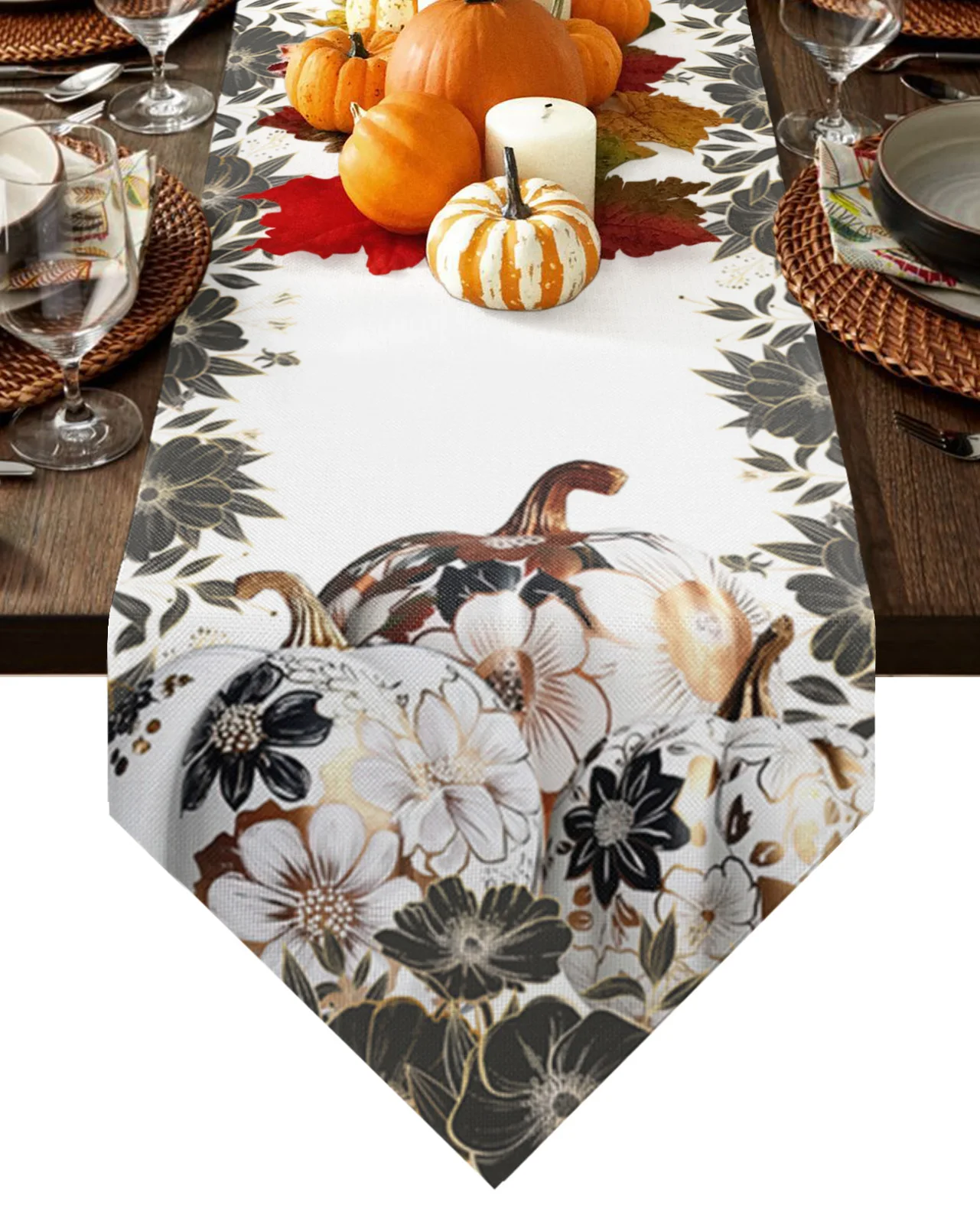 Thanksgiving Pumpkins Flowers Table Runner Wedding Decor Tablecloth Holiday Party Home Dining Table Decoration
Thanksgiving Pumpkins Flowers Table Runner Wedding Decor Tablecloth Holiday Party Home Dining Table Decoration