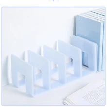 office accessories kawaii shelf Jade colored acrylic book rack Fixed book storage partition bookends book stand for reading