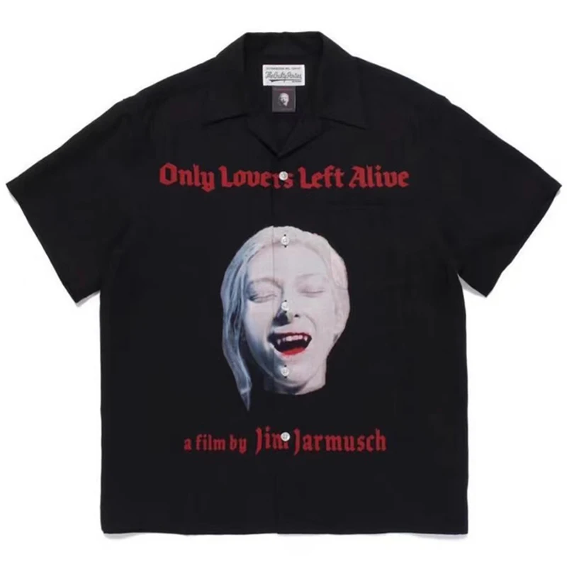 Black White WACKO MARIA Shirt Men Women Couple Portrait Print Short Sleeve American High Street Casual Loose Wacko Maria Shirts
Black White WACKO MARIA Shirt Men Women Couple Portrait Print Short Sleeve American High Street Casual Loose Wacko Maria Shirts