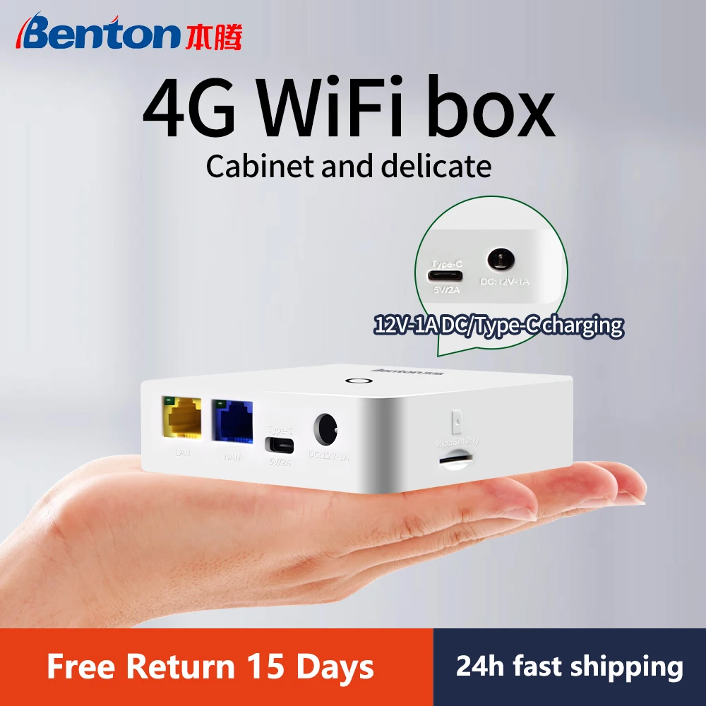 Wi-Fi-роутер Benton мини-маршрутизатор с поддержкой Lte 4G для любых сим-карт Тип C порт