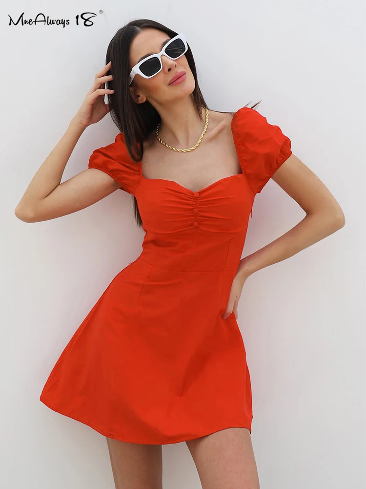 Mnealways18 Puff Sleeves Summer Dresses Women 2022 Party Elegant Chic Ruched Mini Dress Orange Slim Female A-Line Dress Clubwear
Mnealways18 Puff Sleeves Summer Dresses Women 2022 Party Elegant Chic Ruched Mini Dress Orange Slim Female A-Line Dress Clubwear