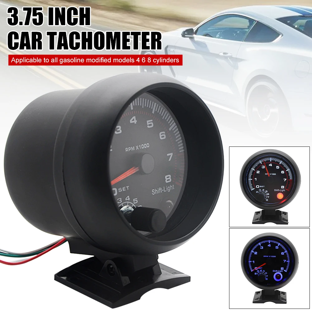 3.75 Inch Universal Car Tachometer 12V 0-8000 RPM Engine Speed Gauge With Warning Light For 4/6/8 Cylinder Engine Accessories
3.75 Inch Universal Car Tachometer 12V 0-8000 RPM Engine Speed Gauge With Warning Light For 4/6/8 Cylinder Engine Accessories