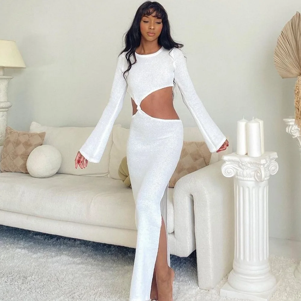 2023 summer women's clothing European and American brushed dress long-sleeved hollow waist waist slit skirt Vestido clothes
2023 summer women's clothing European and American brushed dress long-sleeved hollow waist waist slit skirt Vestido clothes