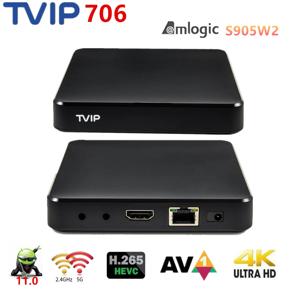 2023 NEW Tvip706 TV Box 4K Android 11.0 Amlogic S905W2 2GB 8GB 2.4/5G WIFI H2.65 Smart BT Set Top Box PK tvip 705 Media Player
2023 NEW Tvip706 TV Box 4K Android 11.0 Amlogic S905W2 2GB 8GB 2.4/5G WIFI H2.65 Smart BT Set Top Box PK tvip 705 Media Player