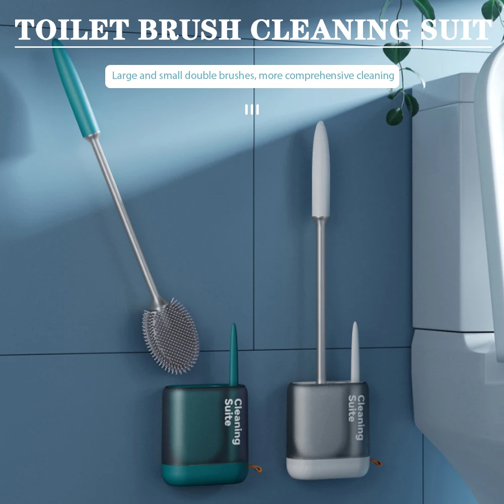 2Brushes Silicone Toilet Brush And Holder Toilet Bowl Brush With Holder Set Wall Hanging Silicone Bristles Bathroom Accessories
2Brushes Silicone Toilet Brush And Holder Toilet Bowl Brush With Holder Set Wall Hanging Silicone Bristles Bathroom Accessories