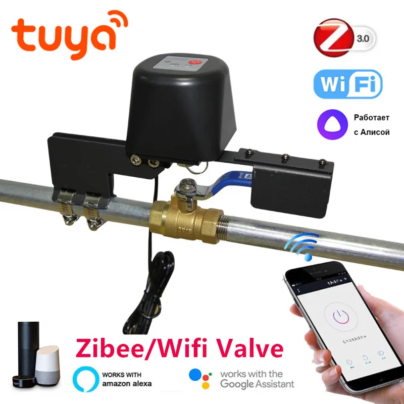 Zigbee Water Valve Wifi Gas Valve Controller APP Control Auto Work With Water Sensor Alexa Smartthings Yandex Tuya Smart Life
Zigbee Water Valve Wifi Gas Valve Controller APP Control Auto Work With Water Sensor Alexa Smartthings Yandex Tuya Smart Life