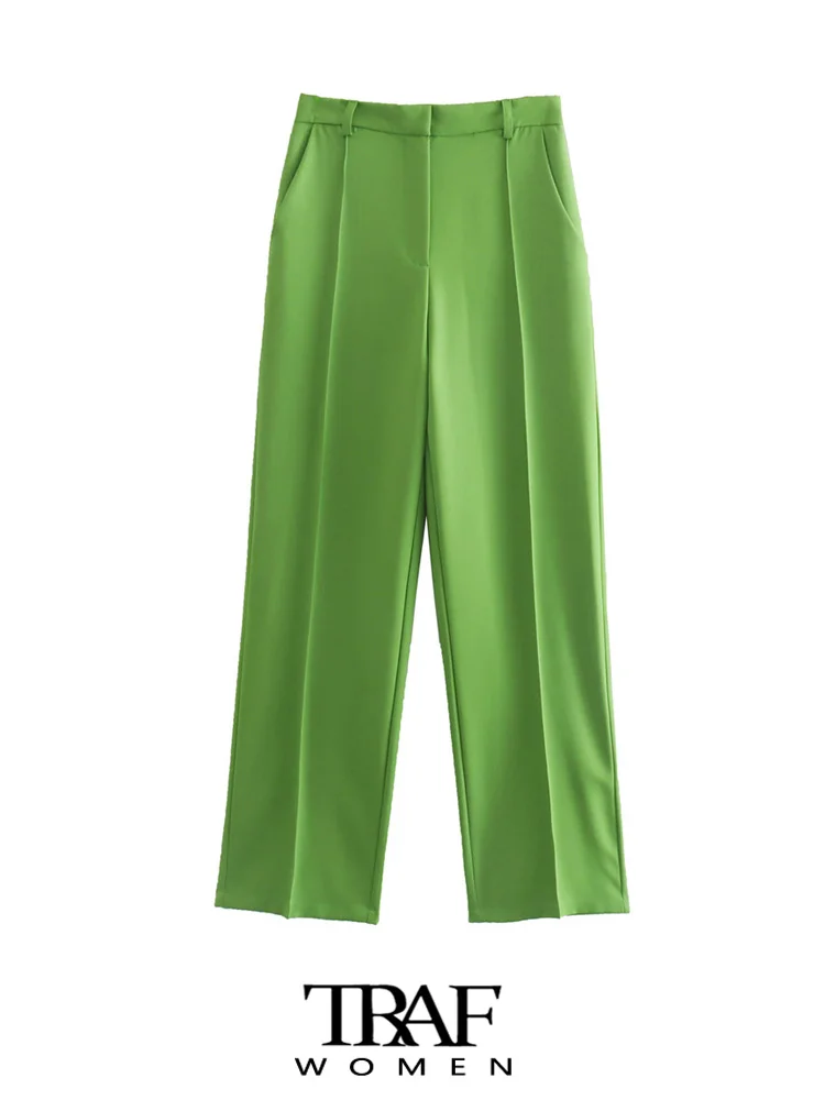 TRAF Women Fashion Front Darts Side Pockets Straight Pants Vintage High Waist Zipper Fly Female Trousers Mujer
TRAF Women Fashion Front Darts Side Pockets Straight Pants Vintage High Waist Zipper Fly Female Trousers Mujer