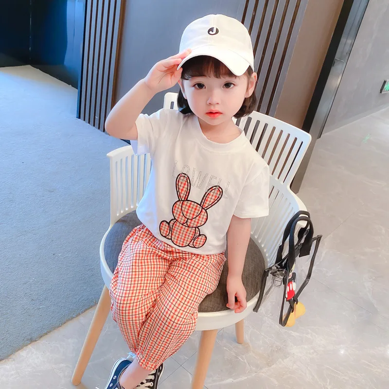Girls Clothing Set Small Plaid Cartoon Letter Two-piece Set 2022 Summer Dress Short Sleeve Bear Sweet Children's Clothing
Girls Clothing Set Small Plaid Cartoon Letter Two-piece Set 2022 Summer Dress Short Sleeve Bear Sweet Children's Clothing