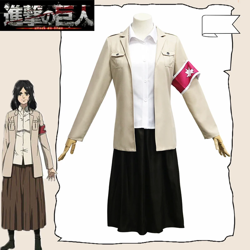 

2022 Anime Attack On Titan Final Season Marley Military Uniform Pieck Cosplay Costumes Shingeki No Kyojin Season 4